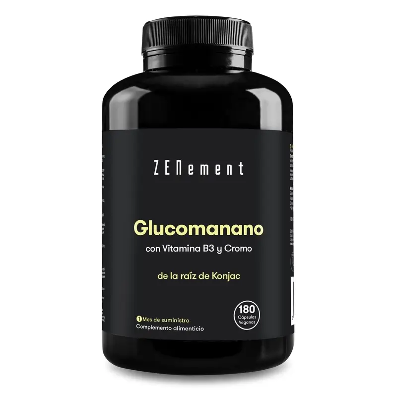 Zenement Glucomanano Saciante Natural, 180 cápsulas veganas - Image 2
