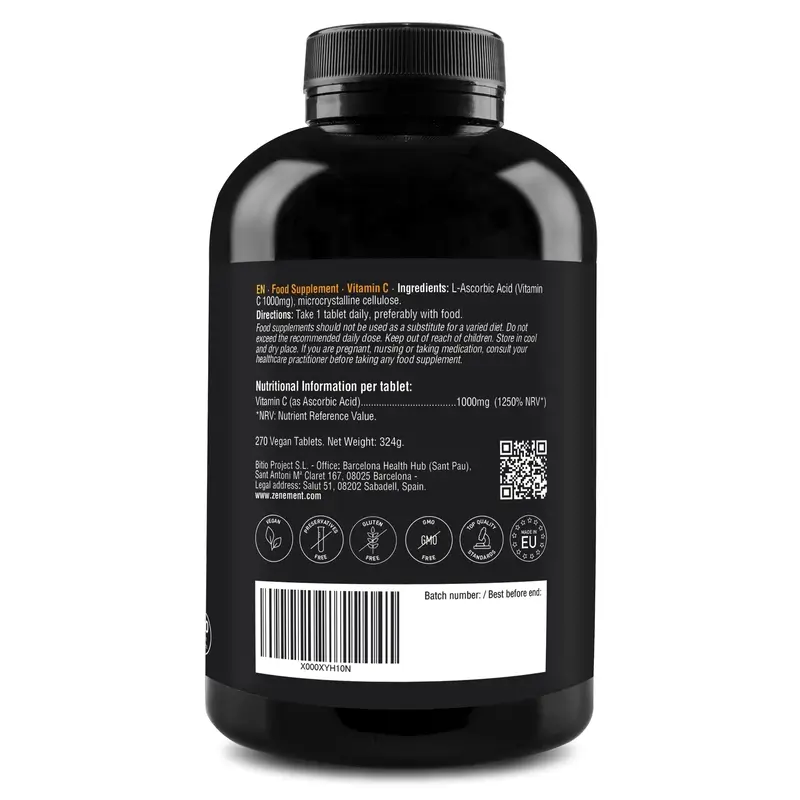 Zenement Vitamina C 1000 Mg, 270 comprimidos veganos - Image 4